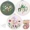 3 Pack Embroidery Starter Kit with Pattern, Kissbuty Full Range of Stamped Embroidery Kit Including Embroidery Fabric with Pattern, Bamboo Embroidery Hoops, Color Threads and Tools Kit (Floral Plants)